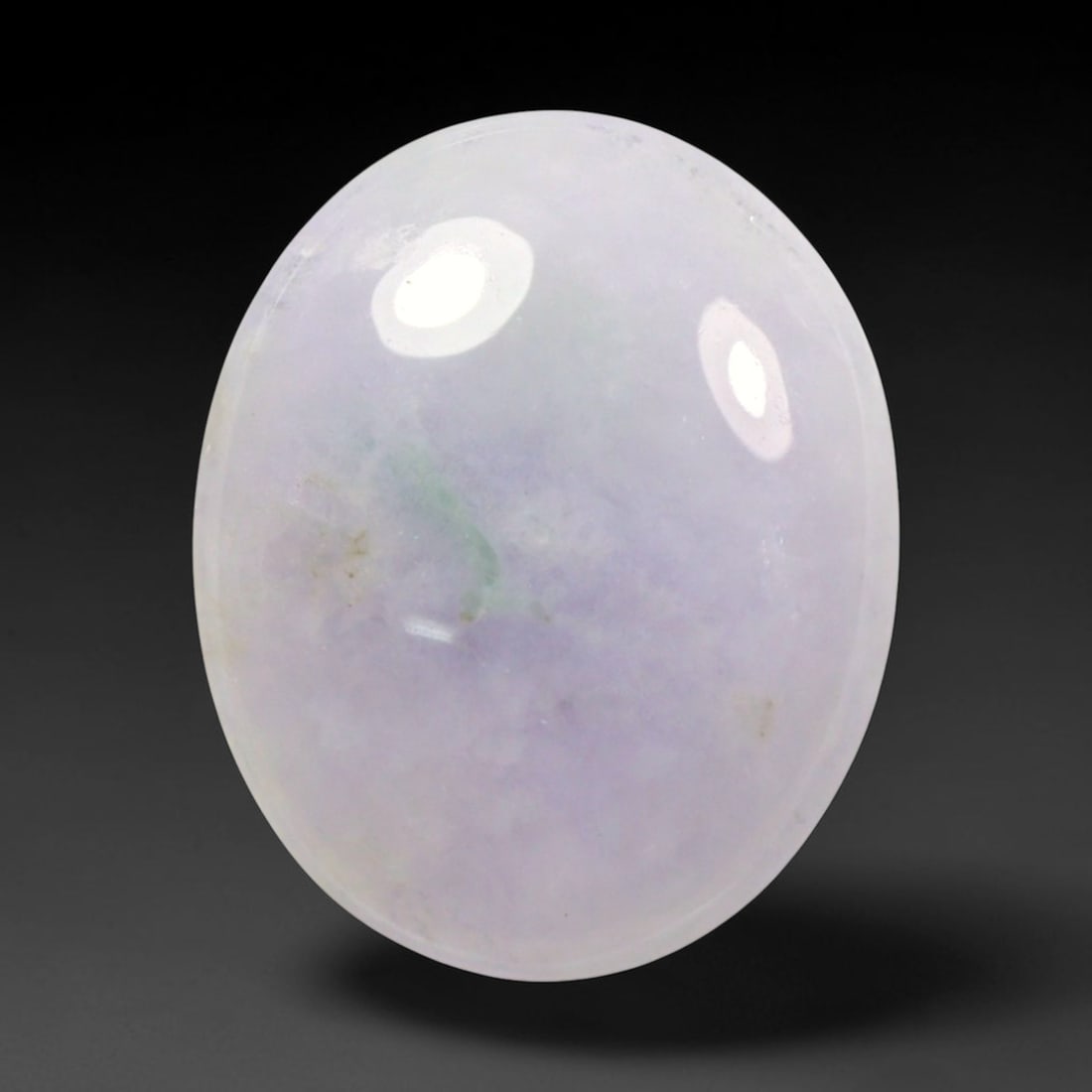 4.11ct Natural Burmese Type A Lavender Jadeite Jade Cabochon, 96BP: This single loose natural Burmese Type A jadeite jade cabochon with exact dimensions of 14.5x11.7x2.8mm. It is completely untreated, free of artificial dye, bleaching, or resin filling, preserving the