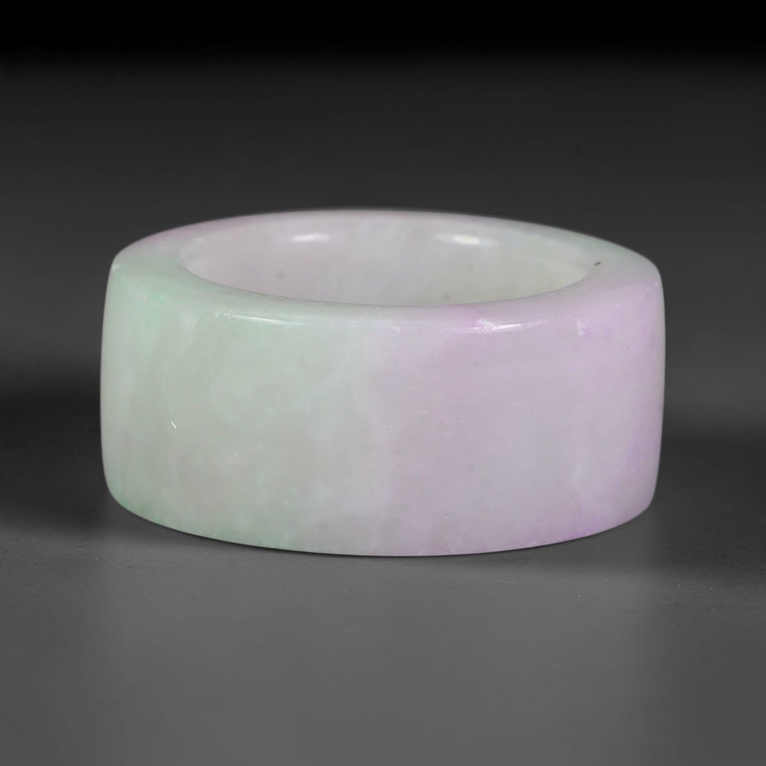 Natural Burmese Type A Jadeite Jade Lavender & Green Wide Band Ring, 85BG (1 of 1)