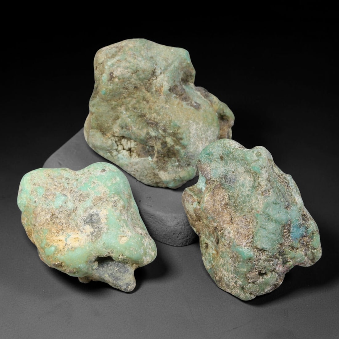 151ct Natural Kingman Turquoise Rough - Arizona USA, 23FD: This is a natural, unpolished Kingman turquoise rough specimen from Arizona, USA, with subtle greenish-blue hues visible within a naturally weathered host matrix. The stone retains its completely unmo