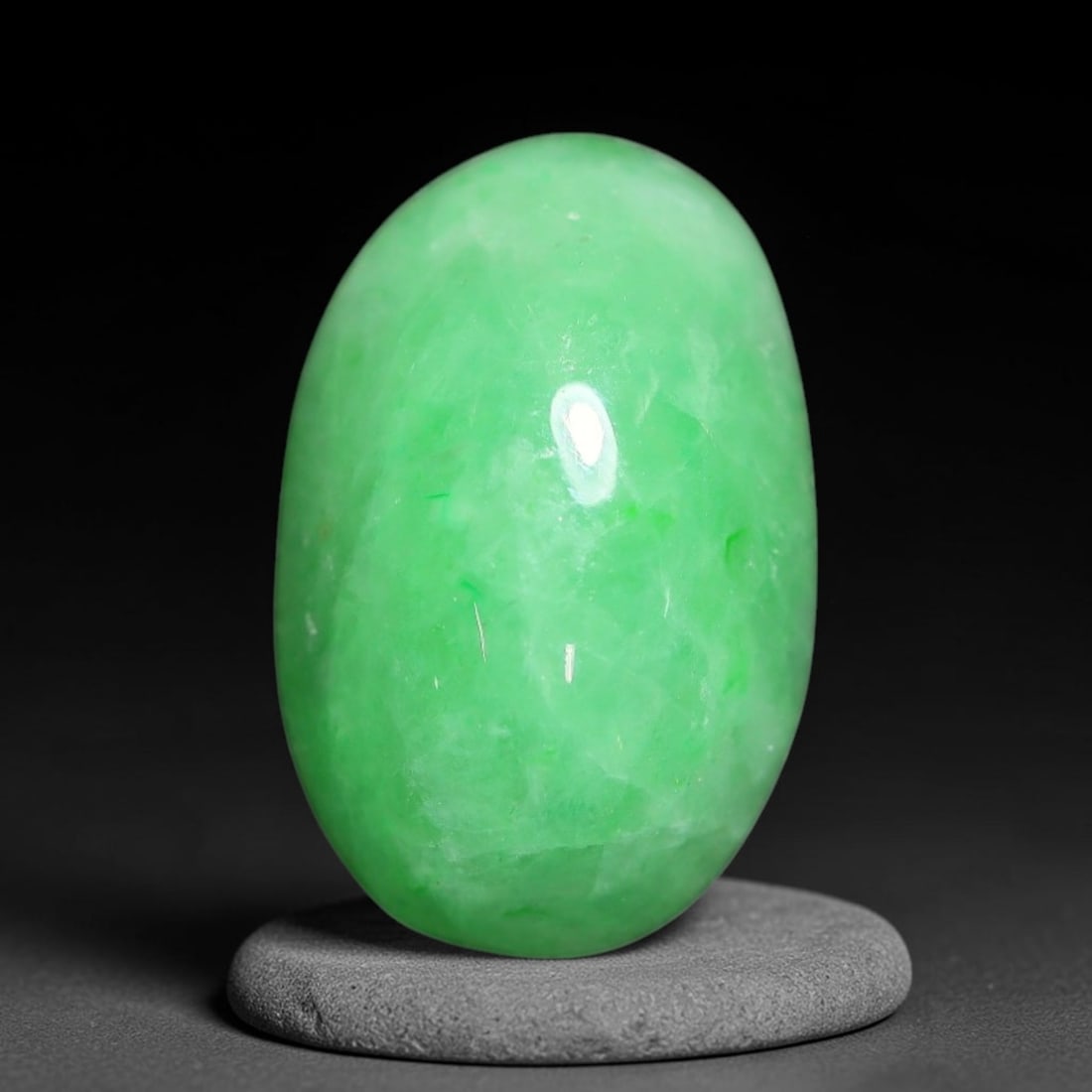 6.18ct Natural Burmese Type A Apple Green Jadeite Jade Cabochon Loose Gemstone, 94BT: This single loose natural Burmese Type A jadeite jade cabochon with exact dimensions of 13.5x8.8x6mm. It is completely untreated, free of artificial dye, bleaching, or resin filling, preserving the or