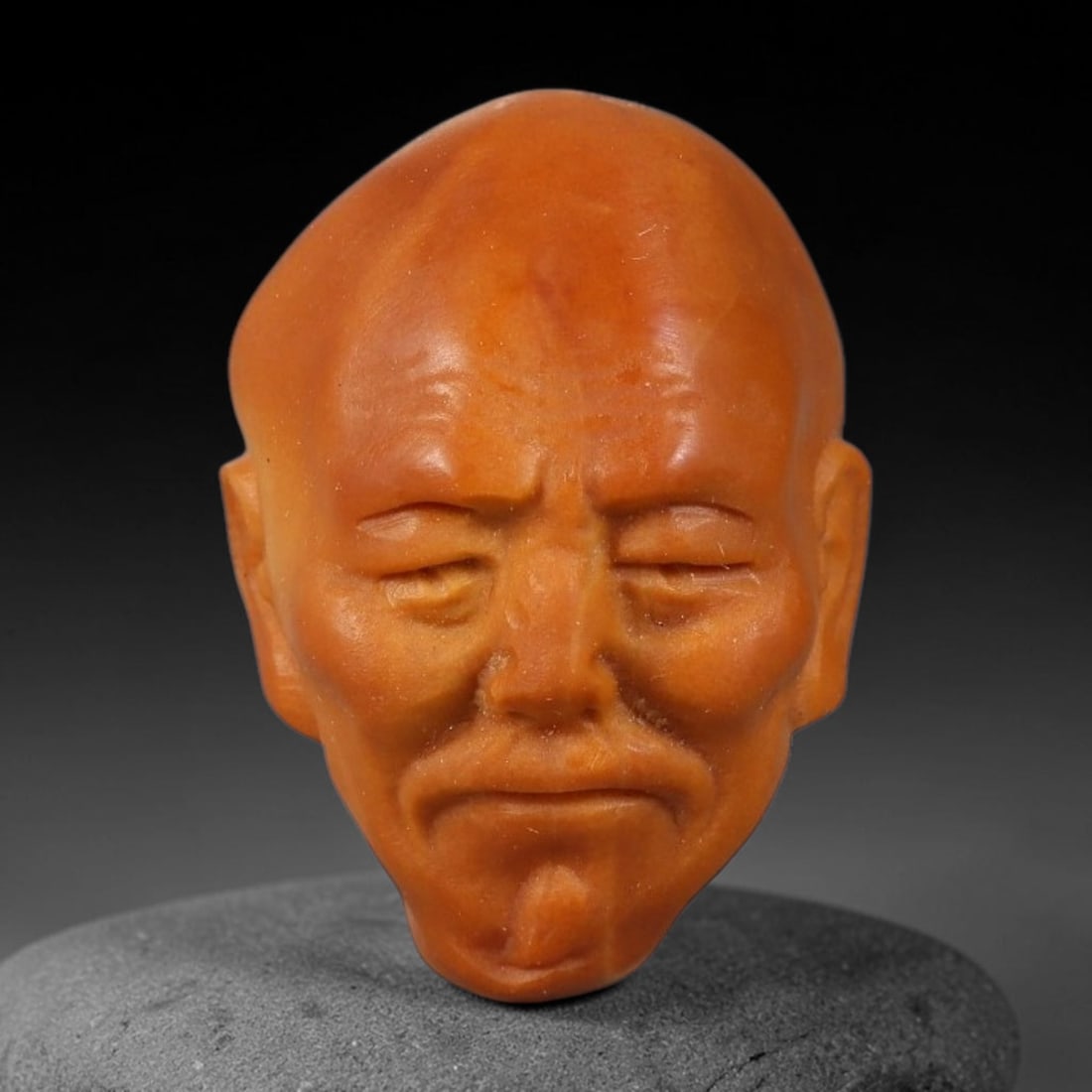 A Chinese Carved Natural Olive Nut Drilled Art Bead, 56BZ: Traditional craft bead carved from solid natural olive nut core, representing a classic miniature Chinese micro-carving folk art piece with a pre-drilled suspension bore integrated for easy threading 