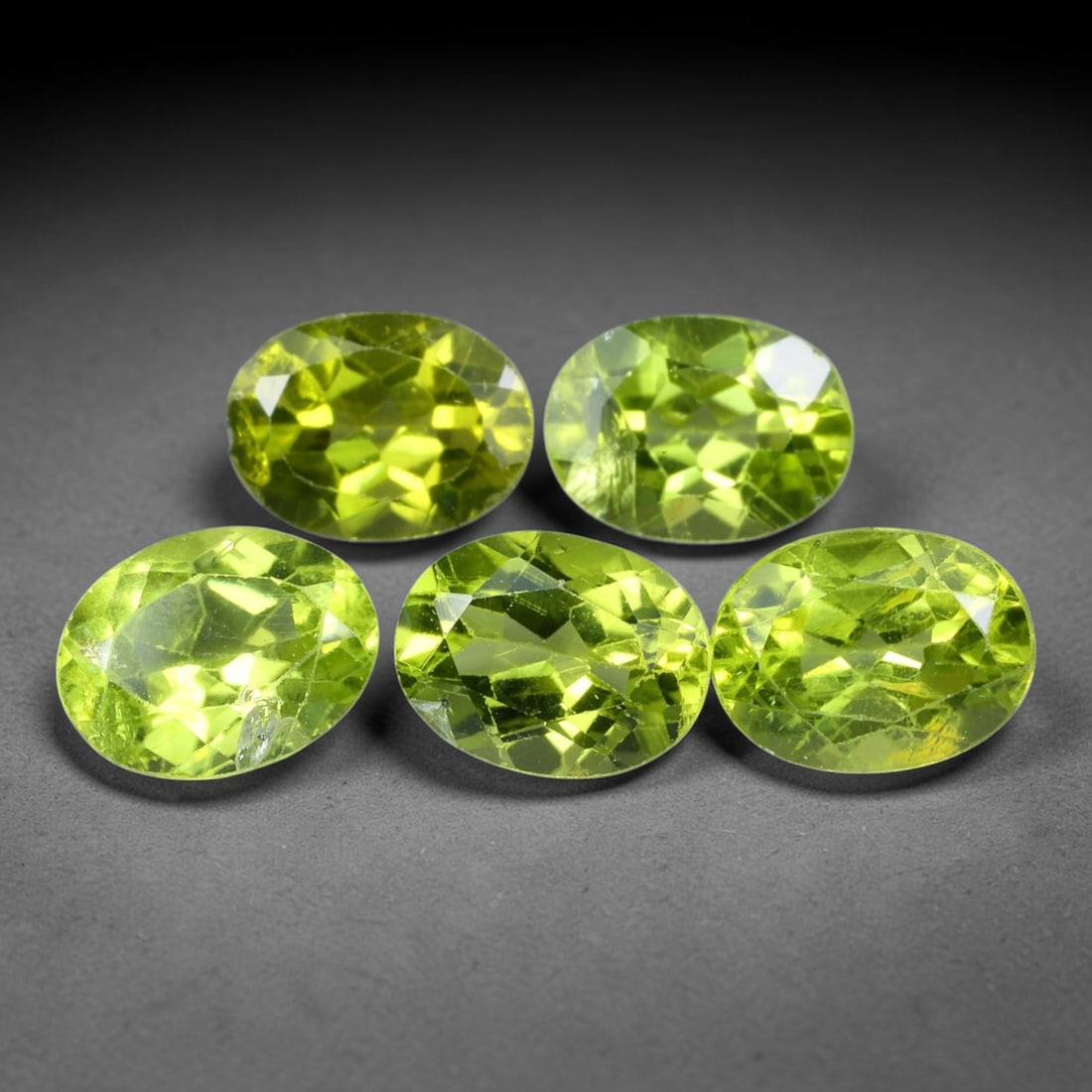 7.12ct Natural Pakistani Himalayan Peridot Parcel Loose Gemstones, 35BE: This matched parcel of polished Himalayan peridot originates from Pakistan's renowned mountain mining regions, showcasing vibrant lime-green body saturation, with fine native mineral inclusions natura