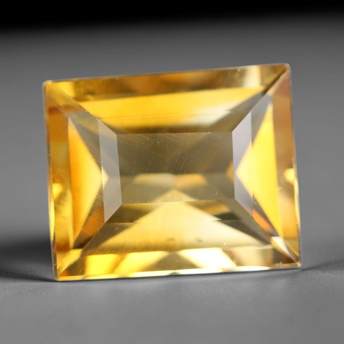 3.75ct Natural Brazilian Golden Citrine Loose Gemstone, 52BE: This fully polished citrine features warm saturated golden yellow body tone, with subtle fine natural microscopic mineral specks dispersed within its transparent crystal interior, measured at calibrat
