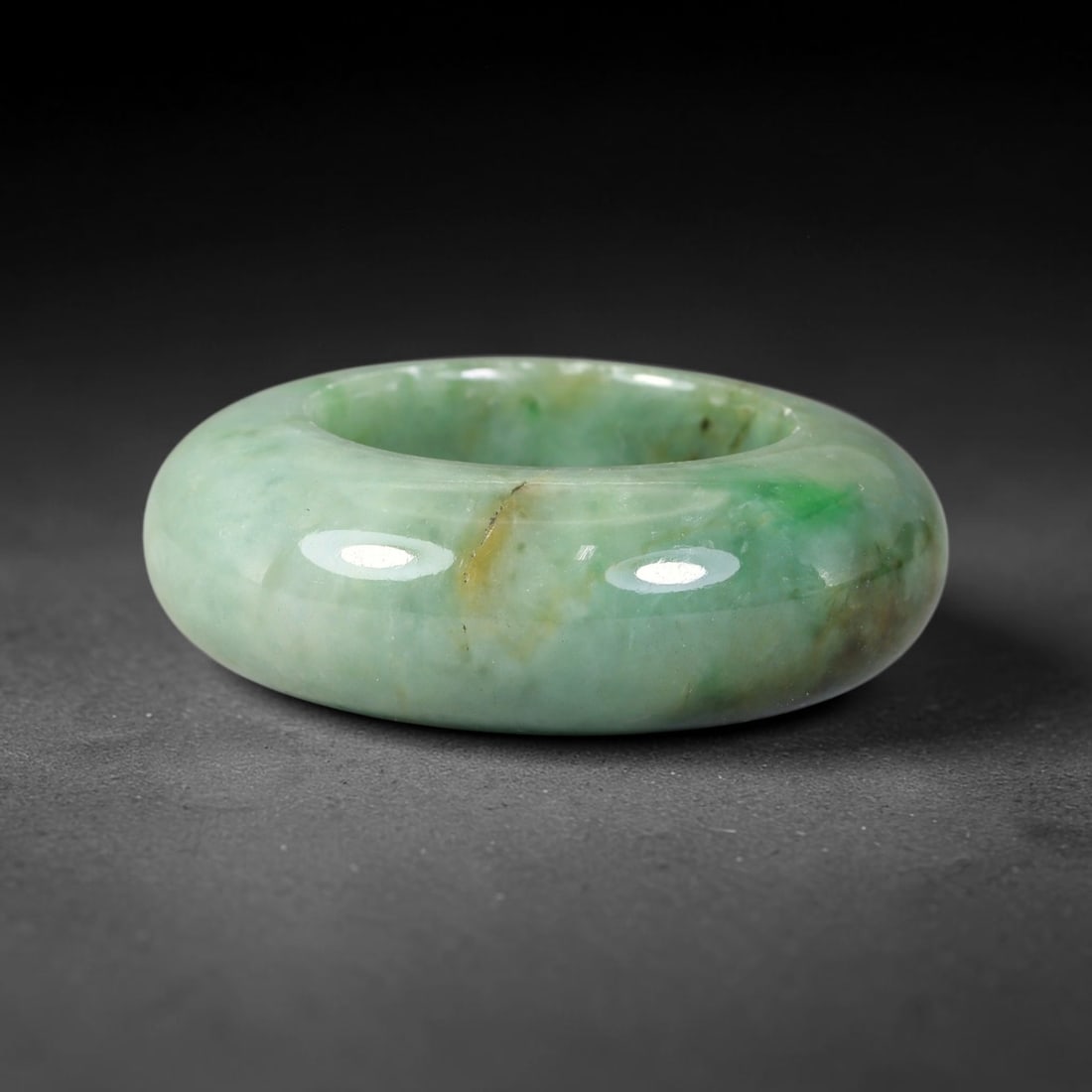 Natural Burmese Type A Jadeite Jade Wide Band Ring, 12BK (1 of 1)