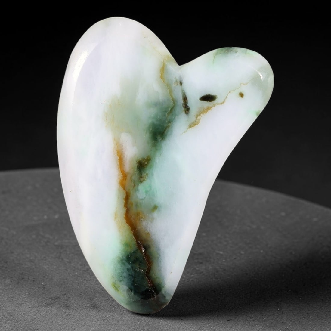 Natural Burmese Type A Jadeite Jade Facial Massage Gua Sha Tool, 31BK (1 of 1)