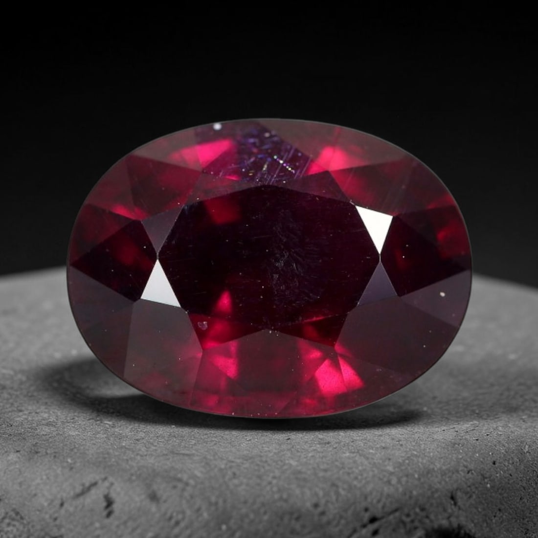 5.88 Carats Natural Mozambique Deep Fuchsia Rhodolite Garnet Loose Gemstone, 27FE: This natural Mozambique rhodolite garnet features dimensions of 12.1x9.2x6.1mm, holding a vivid deep fuchsia-pink color that glows brightly when light passes through its transparent body, with fine su