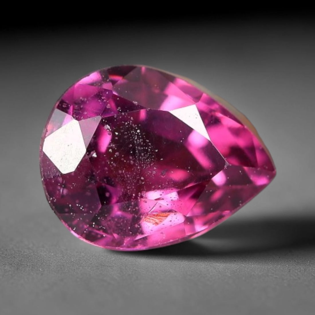 1.29 Carats Natural Mozambique Rich Raspberry Rhodolite Garnet Loose Gemstone, 48FM: This natural Mozambique rhodolite garnet holds dimension measurements of 7.6x5.9x3.7mm, carrying an intense saturated raspberry red hue that radiates vivid tonal flashes through its transparent crysta