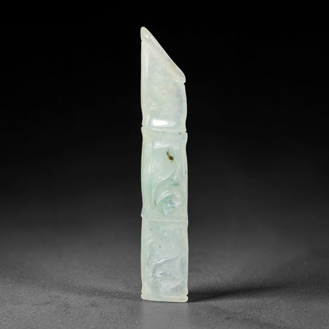 Natural Burmese Type A Jadeite Jade Hand Carved Pendant, 48BS: Artisan hand-carved untreated Burmese Type A jadeite jade pendant measuring 43x7 mm. Carefully sculpted with detailed relief craftsmanship and finished with a smooth glossy polish. Authentic Type A ja