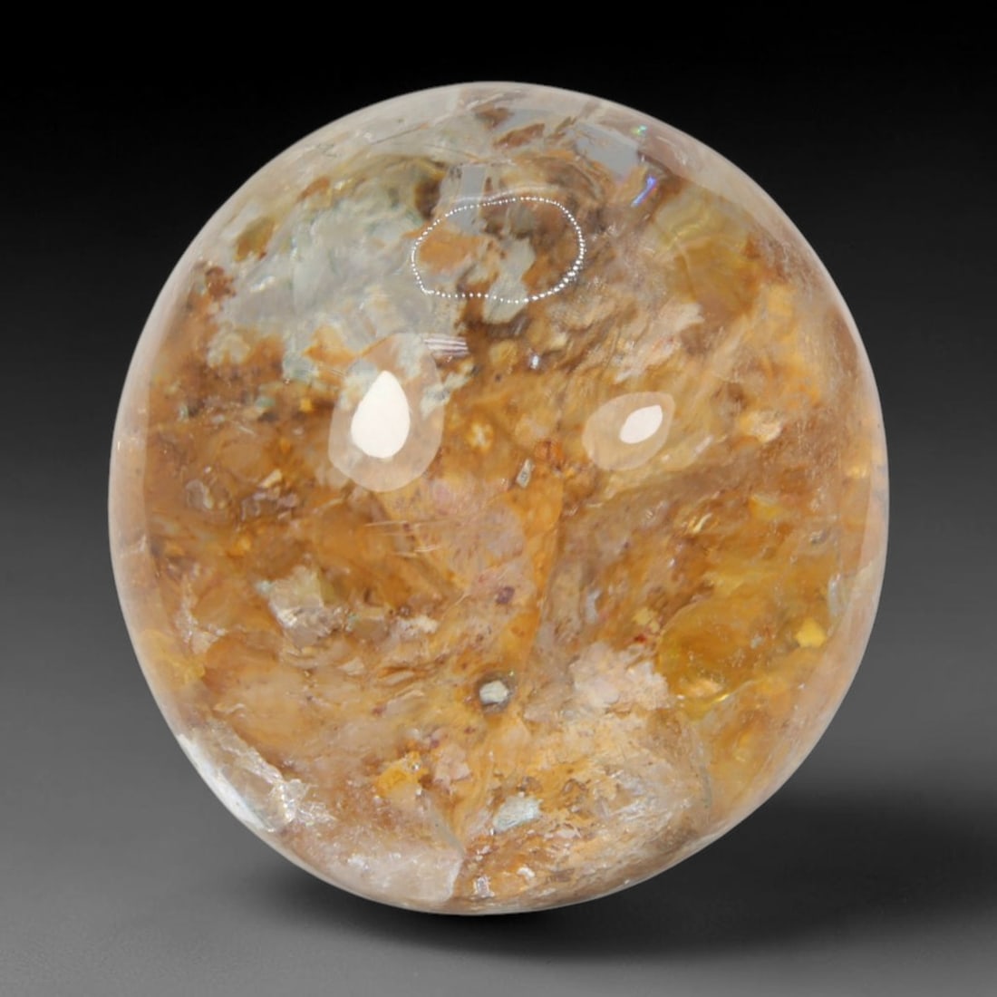 26ct Natural Brazilian Phantom Quartz Oval Cabochon Loose Gemstone, 36BM (1 of 1)