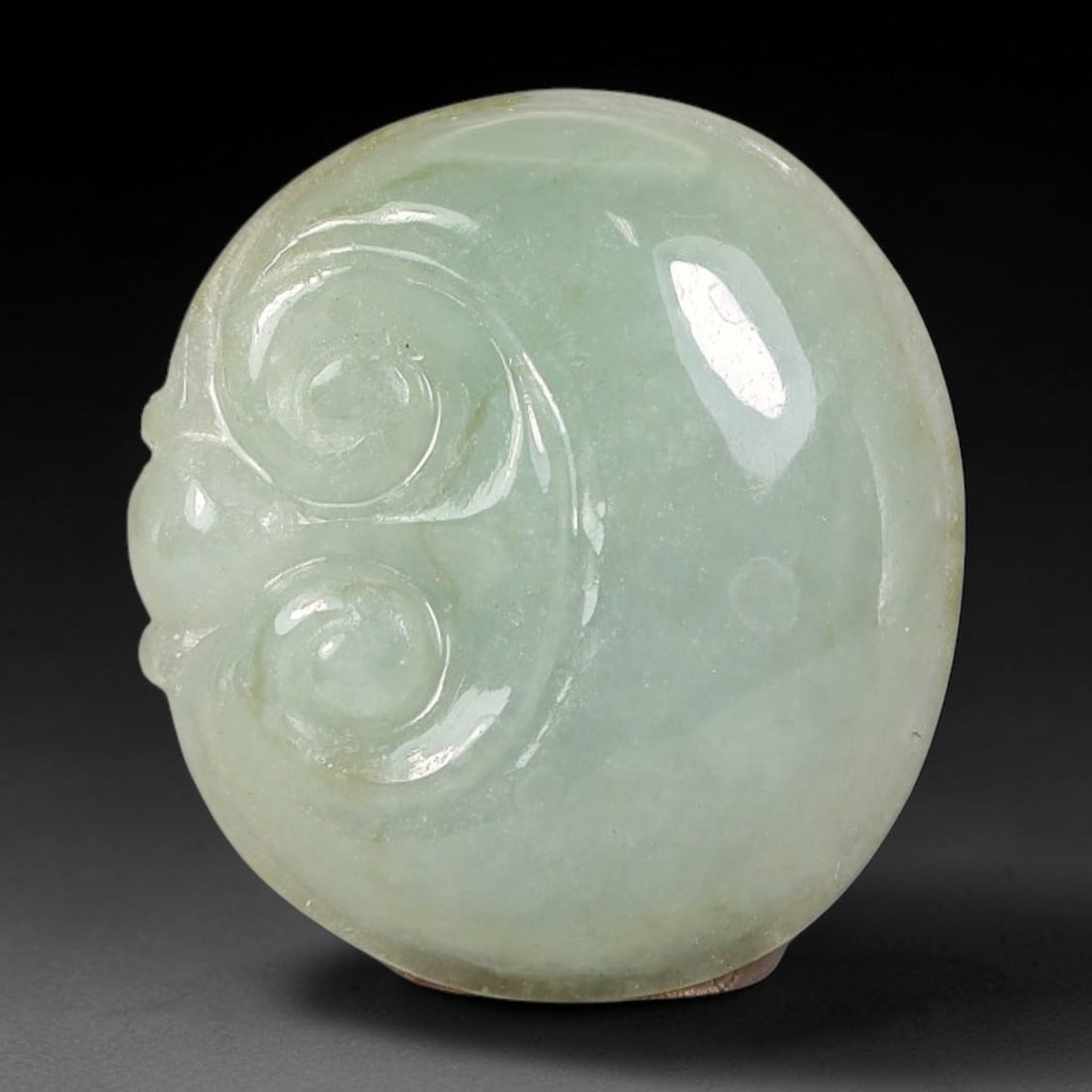 Natural Burmese Type A Jadeite Jade Hand Carved Pendant, 92BS: Artisan hand-carved untreated Burmese Type A jadeite jade pendant measuring 19x18 mm. Carefully sculpted with detailed relief craftsmanship and finished with a smooth glossy polish. Authentic Type A j
