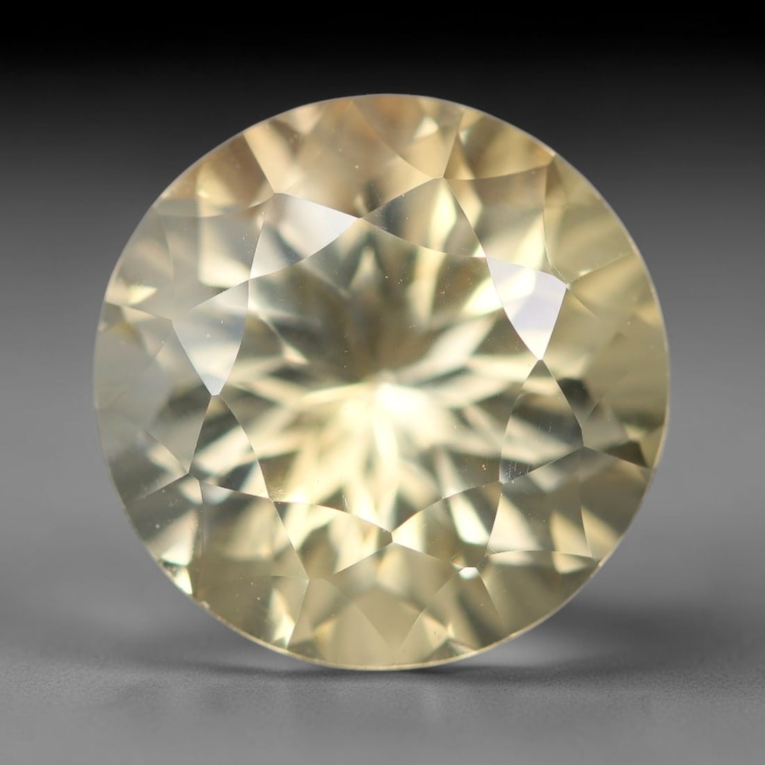 5.21ct Natural Brazilian Golden Citrine Loose Gemstone, 45BE: This fully polished citrine features warm saturated golden yellow body tone, with subtle fine natural microscopic mineral specks dispersed within its transparent crystal interior, measured at calibrat