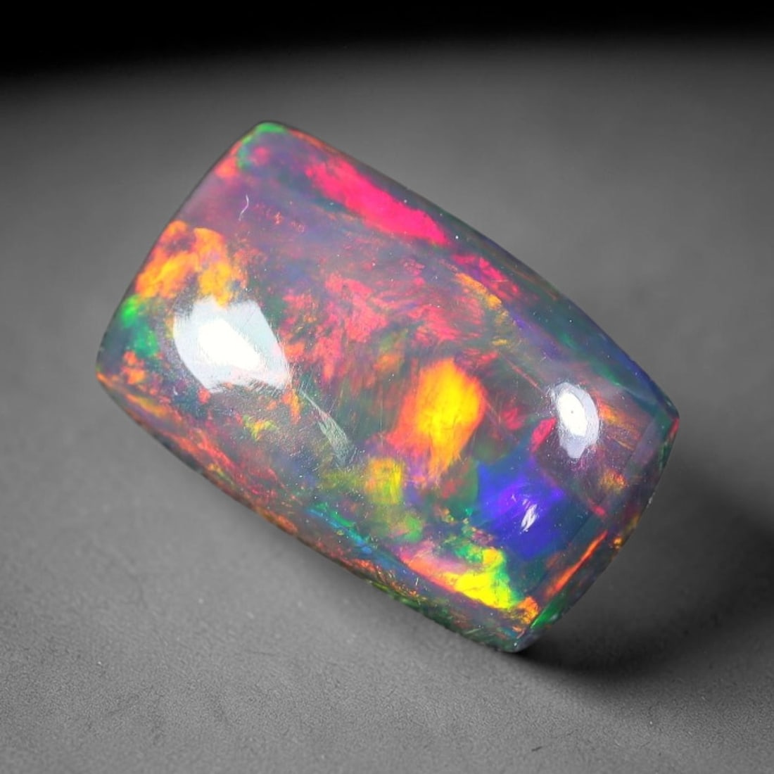 1.53ct Natural Ethiopian Welo Black Smoked Opal Cabochon Loose Gemstone, 54FX (1 of 1)