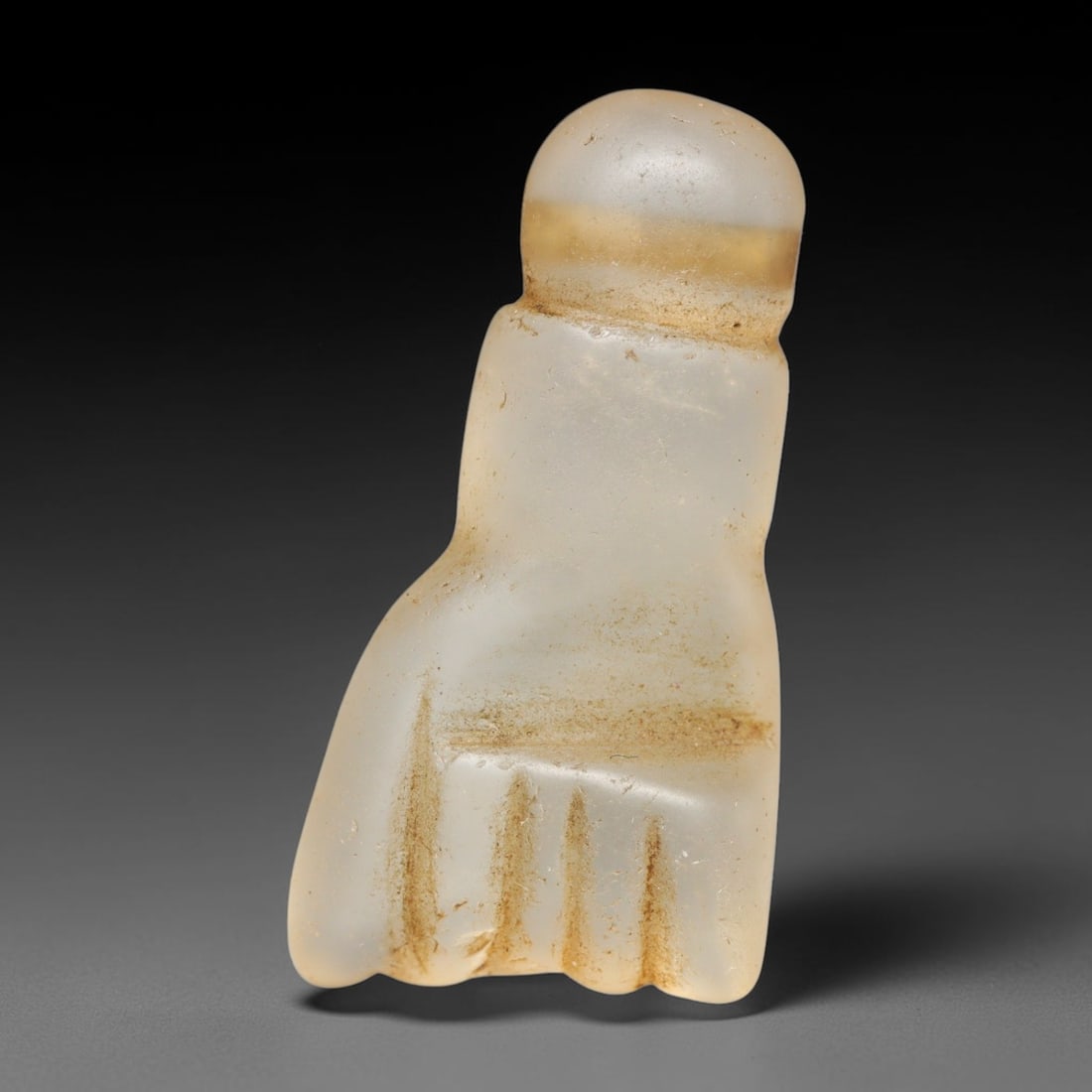 Ancient Medieval Coptic Christian Egyptian Culture Rock Crystal Fist Amulet (300-1000 CE), 29FY (1 of 1)