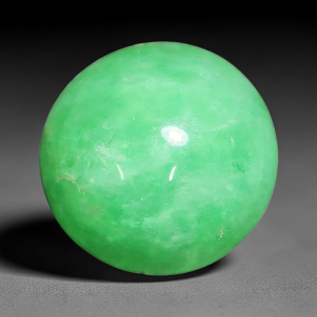 3.52ct Natural Burmese Type A Apple Green Jadeite Jade Cabochon Loose Gemstone, 83BT: This single loose natural Burmese Type A jadeite jade cabochon with exact dimensions of 9.5x4.8mm. It is completely untreated, free of artificial dye, bleaching, or resin filling, preserving the origi