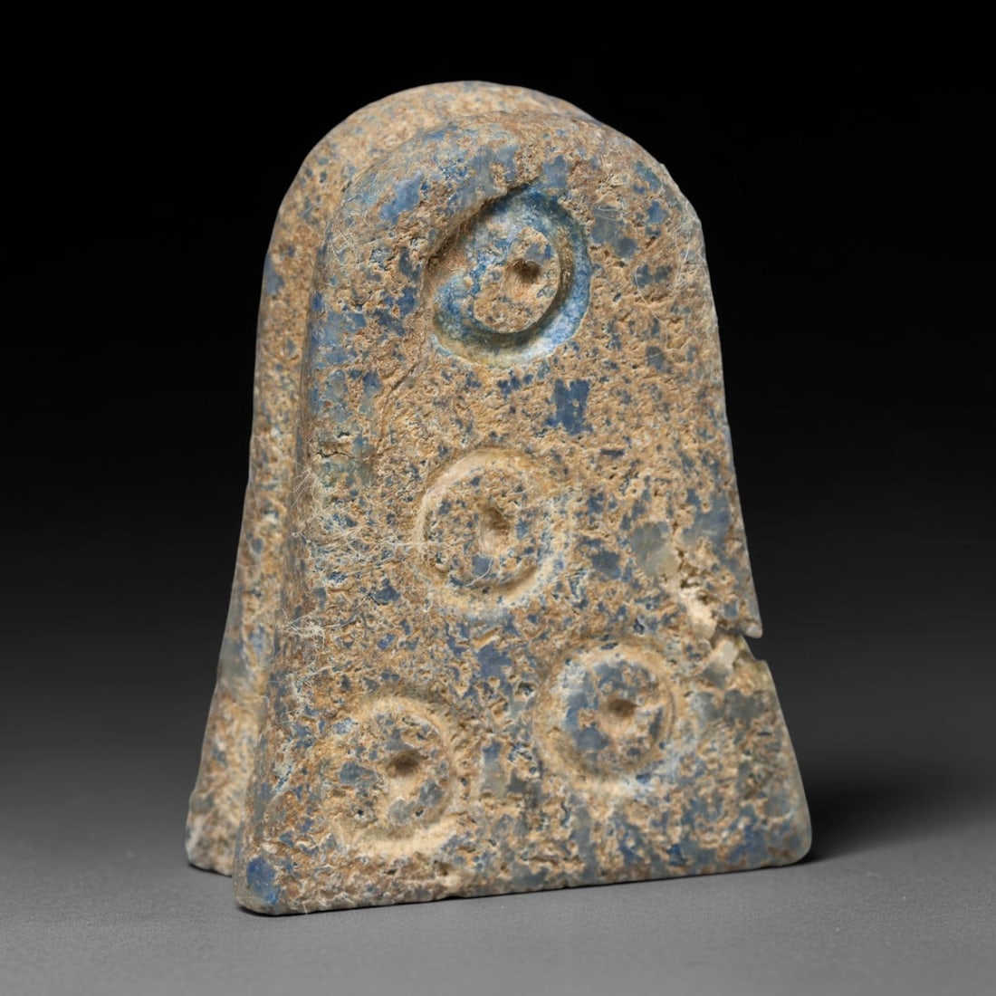 Ancient Medieval Mamluk Levantine Talisman (1250-1517 CE), 68EC: This antique stone talisman originates from Mamluk Levantine culture, renowned for small portable amuletic artefacts crafted for spiritual protection and devotional use across the medieval Islamic Lev