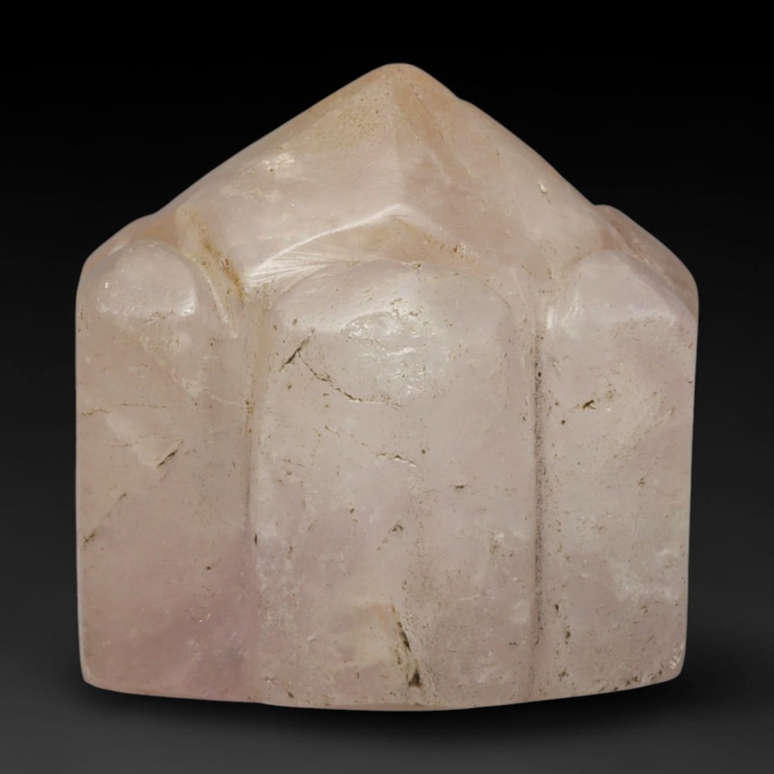 Ancient Medieval Mamluk Amethyst Talisman (c.13th-16th Century CE), 59EC: This hand-carved natural amethyst talisman originates from the Mamluk cultural sphere of the medieval Near East. The piece features a multi-spire architectural form evoking sacred domed shrines, a sym