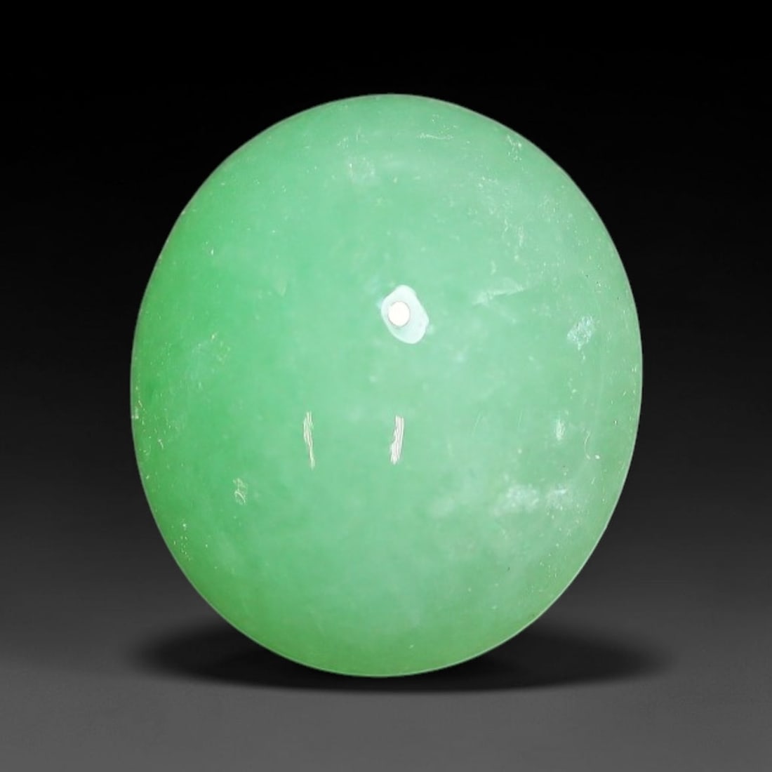 3.67ct Natural Burmese Type A Apple Green Jadeite Jade Cabochon Loose Gemstone, 74BT: This single loose natural Burmese Type A jadeite jade cabochon with exact dimensions of 10.1x8.9x4.9mm. It is completely untreated, free of artificial dye, bleaching, or resin filling, preserving the 