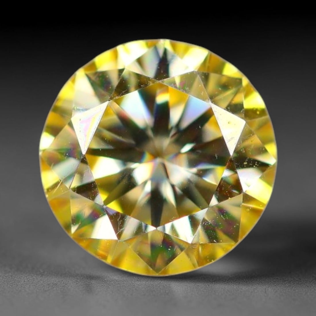 0.96 Carats Natural Golden Yellow Moissanite Loose Gemstone, 90FM (1 of 1)