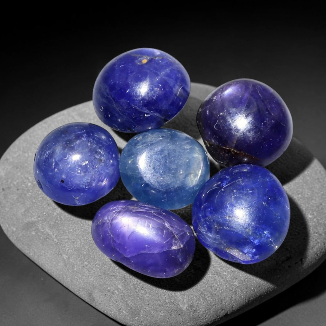 11.71ct Natural Unheated Burmese Blue Star Sapphire Loose Gemstone Parcel, 95BZ: This parcel consists of natural unheated blue star sapphire sourced from Myanmar. The material showcases cool blue body tones together with natural internal silk inclusions responsible for the star op