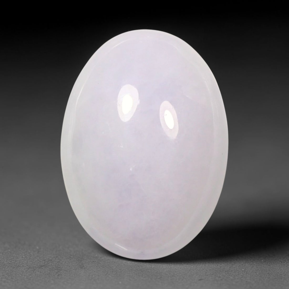 7.19ct Natural Burmese Type A Lavender Jadeite Jade Cabochon, 87BP: This single loose natural Burmese Type A jadeite jade cabochon with exact dimensions of 15.7x11.4x5mm. It is completely untreated, free of artificial dye, bleaching, or resin filling, preserving the o