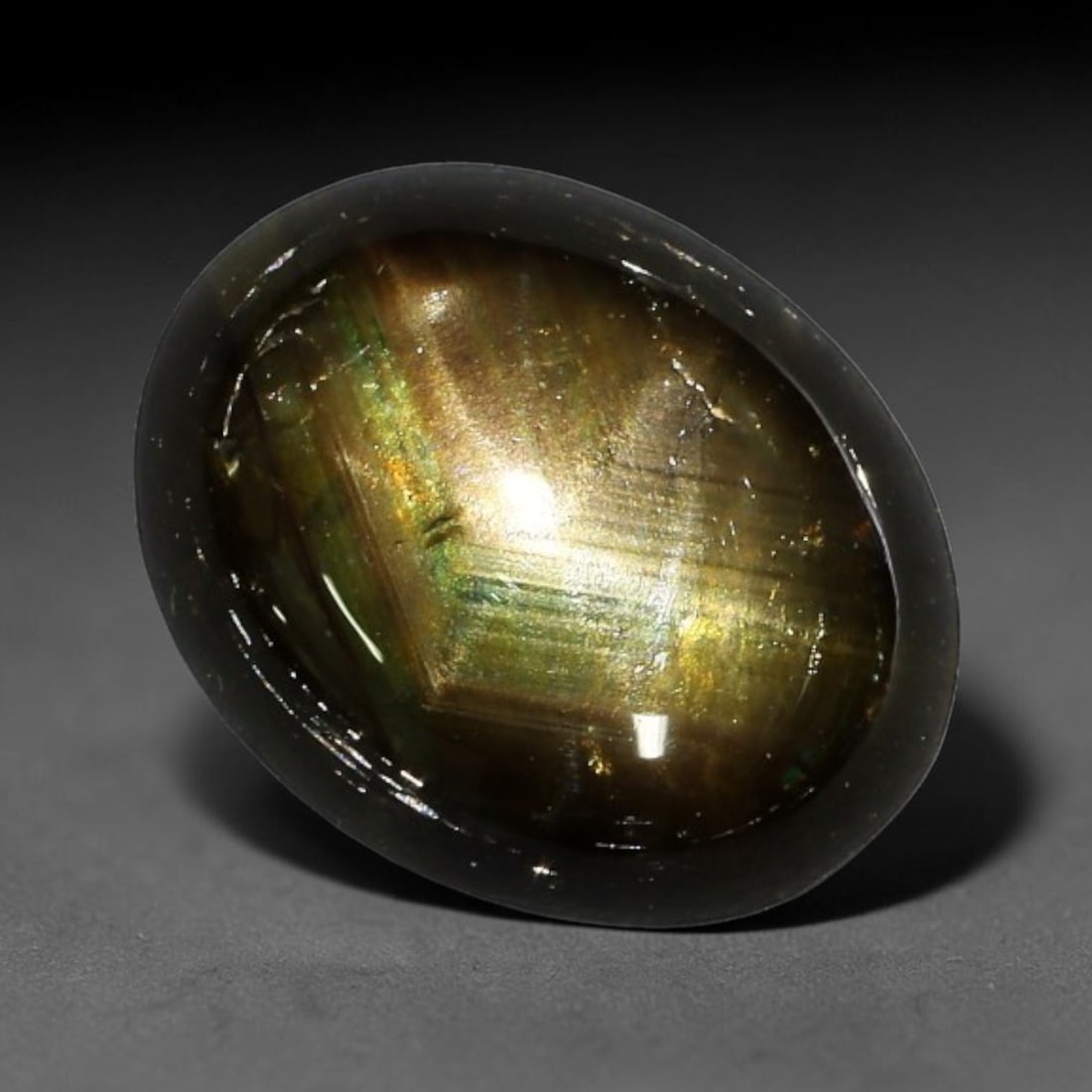 2.90ct Natural Siamese 6-Ray Black Star Sapphire Loose Gemstone, 70BX: This polished star sapphire originates from classic Siamese mining deposits, featuring a deep dark crystalline base with fine native mineral traces trapped within its structure, sized at calibrated 9x