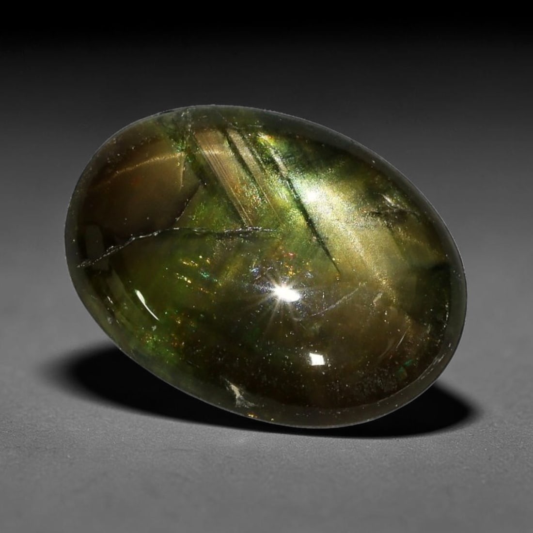 3.21ct Natural Siamese 6-Ray Black Star Sapphire Loose Gemstone, 63BX: This polished star sapphire originates from classic Siamese mining deposits, featuring a deep dark crystalline base with fine native mineral traces trapped within its structure, sized at calibrated 11