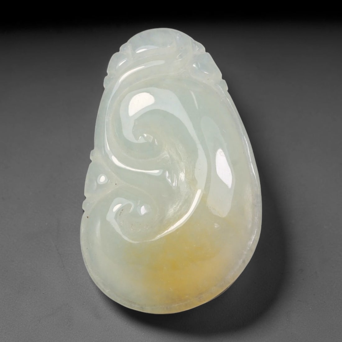 Natural Burmese Type A Jadeite Jade Hand Carved Pendant, 20BQ: Artisan hand-carved untreated Burmese Type A jadeite jade pendant measuring 27x18 mm. Carefully sculpted with detailed relief craftsmanship and finished with a smooth glossy polish. Authentic Type A j
