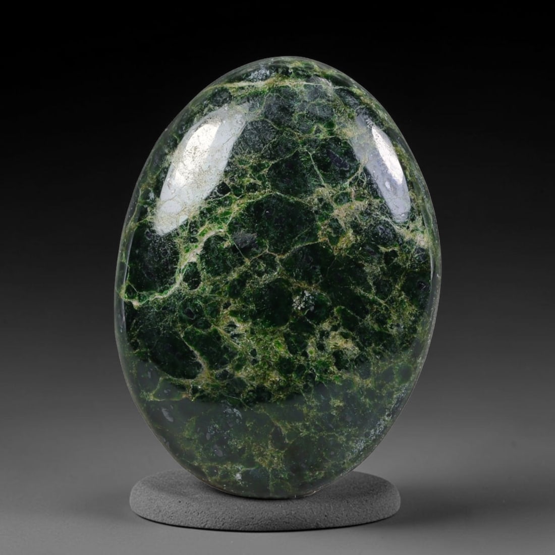 19.09ct Natural Burmese Type A Jadeite Jade Cabochon, 45AL: This single loose natural Burmese Type A jadeite jade cabochon, fully untreated with no dyeing, bleaching or resin impregnation, this genuine Type A jade retains its all-natural crystalline structure 