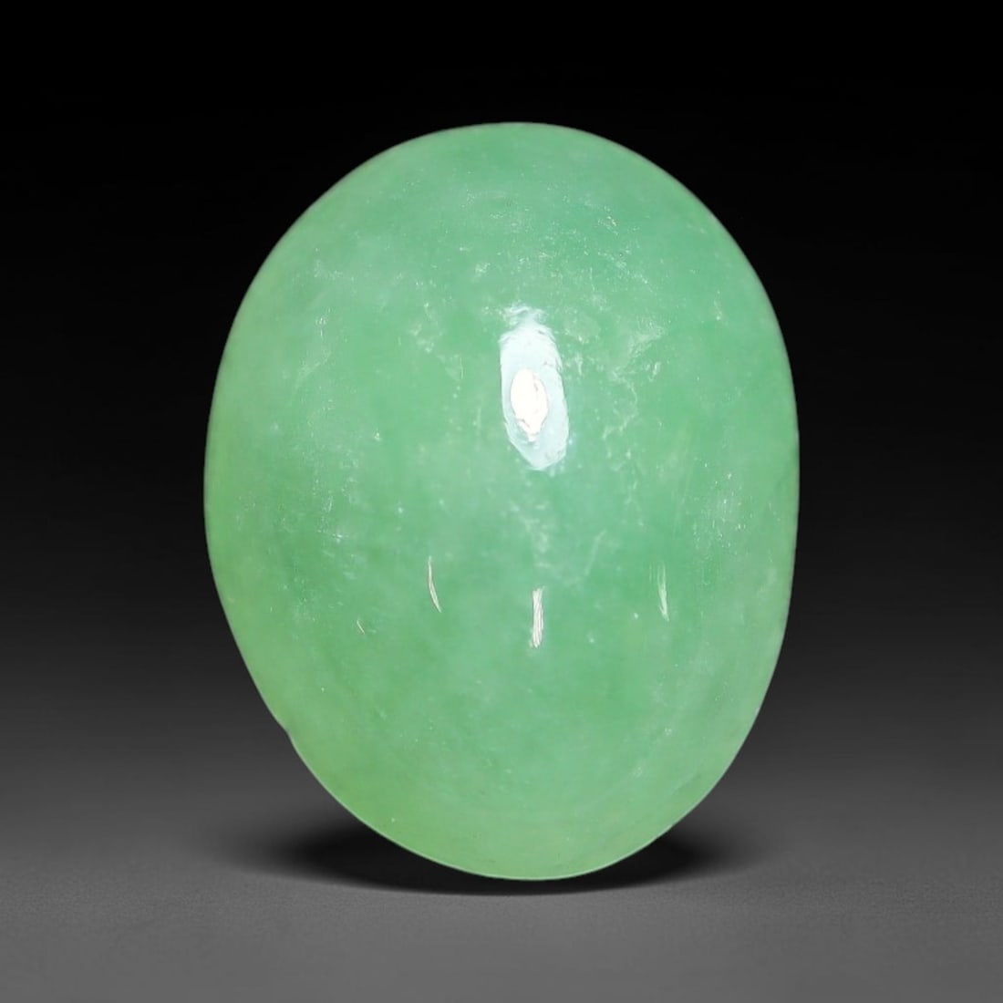 5.11ct Natural Burmese Type A Apple Green Jadeite Jade Cabochon Loose Gemstone, 100BT: This single loose natural Burmese Type A apple green jadeite jade cabochon, completely untreated, free of artificial dye, bleaching, or resin filling, preserving the original natural mineral crystal s