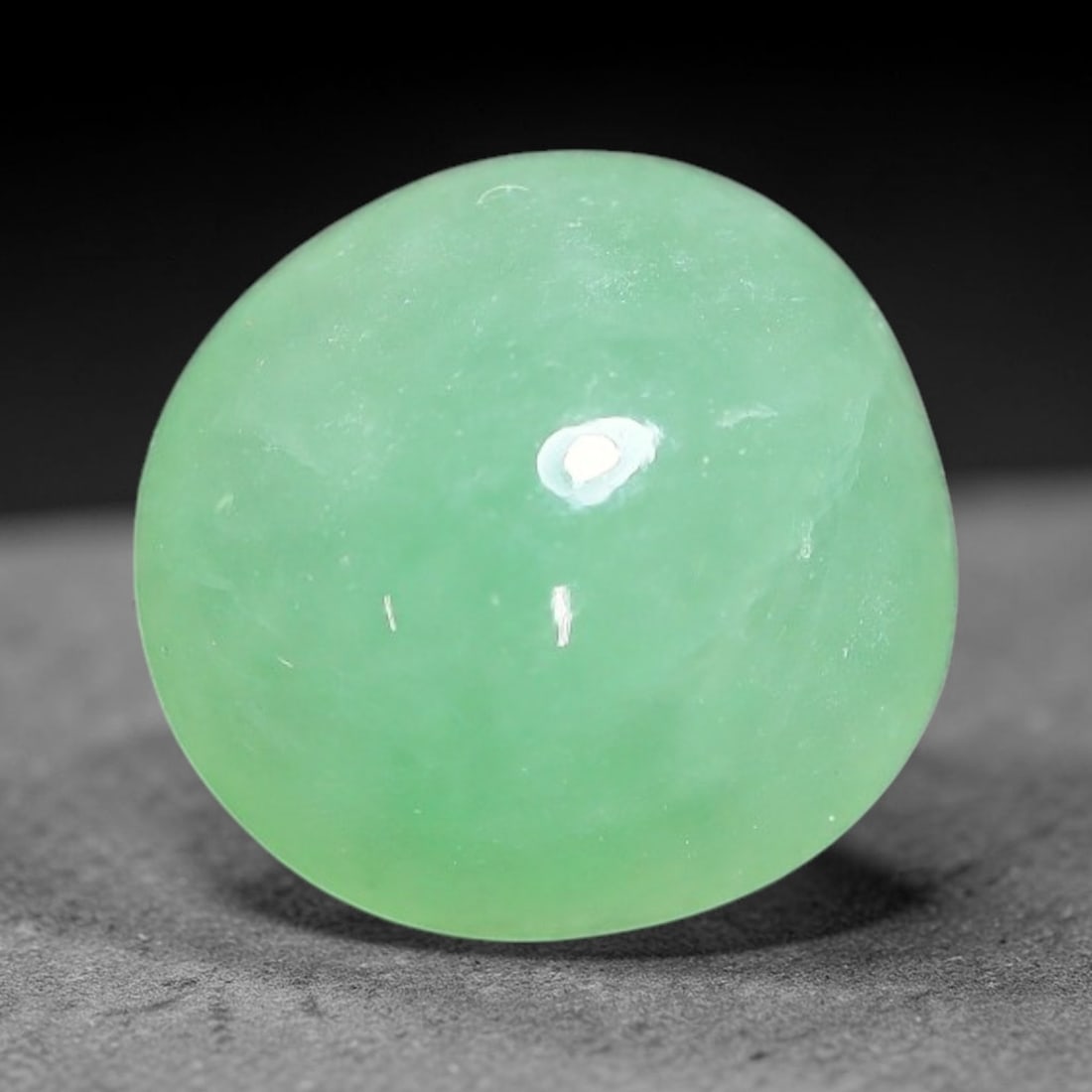 3.13ct Natural Burmese Type A Apple Green Jadeite Jade Cabochon Loose Gemstone, 88BQ: This single loose natural Burmese Type A apple green jadeite jade cabochon, completely untreated, free of artificial dye, bleaching, or resin filling, preserving the original natural mineral crystal s