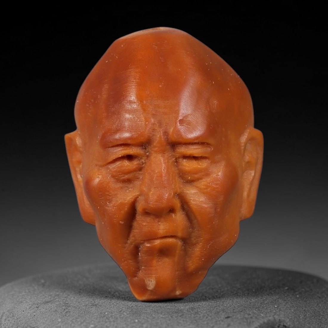 A Chinese Carved Natural Olive Nut Drilled Art Bead, 41BZ: Traditional craft bead carved from solid natural olive nut core, representing a classic miniature Chinese micro-carving folk art piece with a pre-drilled suspension bore integrated for easy threading 