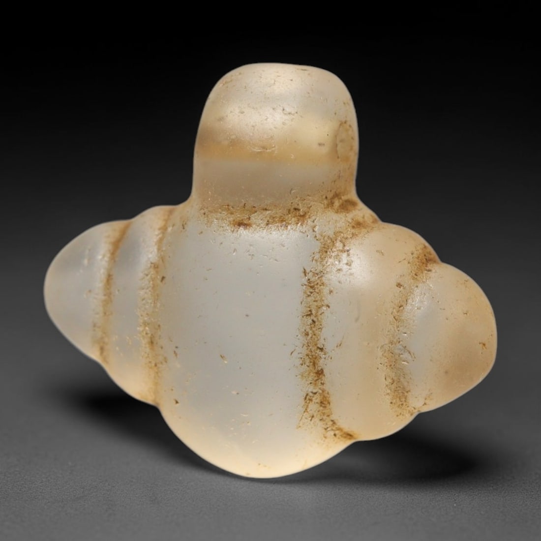 Ancient Medieval Coptic Christian Egyptian Culture Rock Crystal Amulet (300-1000 CE), 2FV: This antique rock crystal amulet originates from Coptic Christian Egyptian Culture, a region with a long-standing tradition of crafting translucent hardstone talismans for devotional and funerary use.