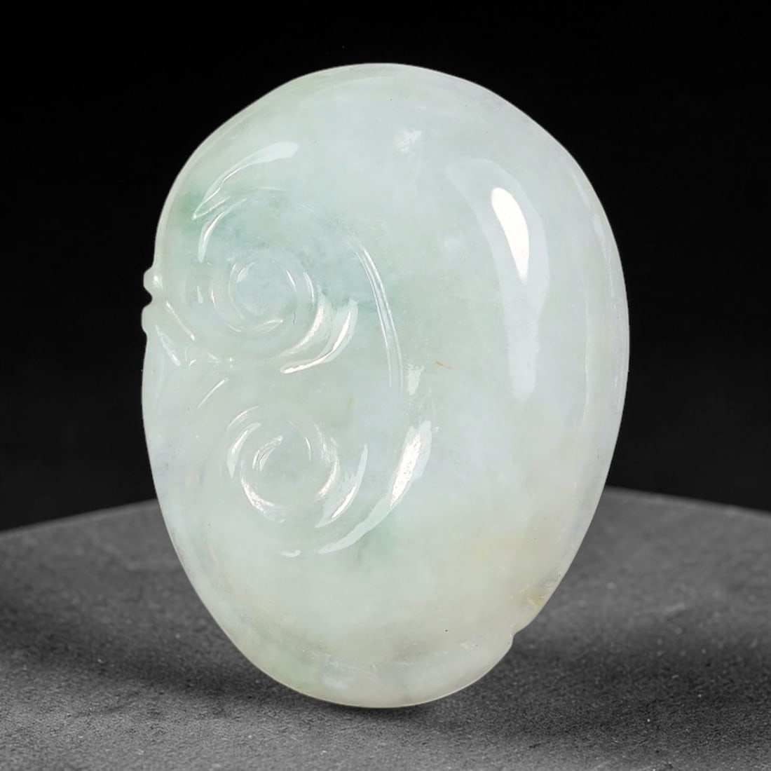 Natural Burmese Type A Jadeite Jade Hand Carved Pendant, 33BS: Artisan hand-carved untreated Burmese Type A jadeite jade pendant measuring 22x16 mm. Carefully sculpted with detailed relief craftsmanship and finished with a smooth glossy polish. Authentic Type A j