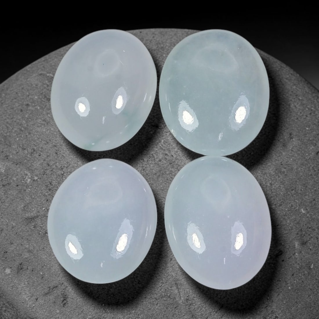 13.57ct Natural Burmese Type A Icy Grade Jadeite Jade Cabochon Loose Gemstone Lot, 36FJ: This natural Burmese Type A jadeite jade cabochon lot features attractive icy translucent body with smooth polished surfaces. Dimensions measure 12x9x3mm, sourced from Myanmar, these polished cabochon