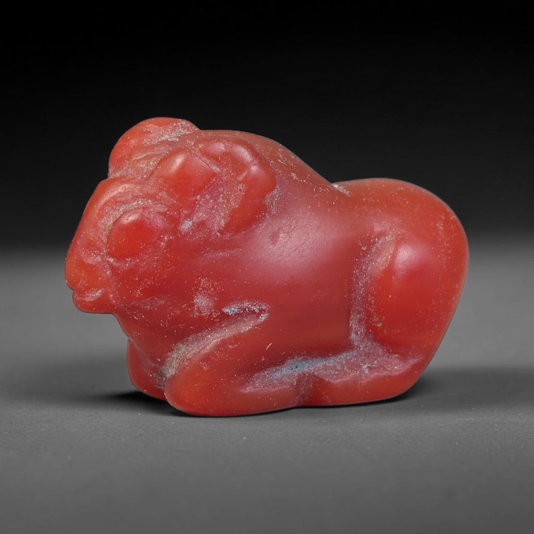 Ancient Sasanian Persian Empire Carnelian Recumbent Ram Amulet (224-651 CE), 55FV (1 of 2)