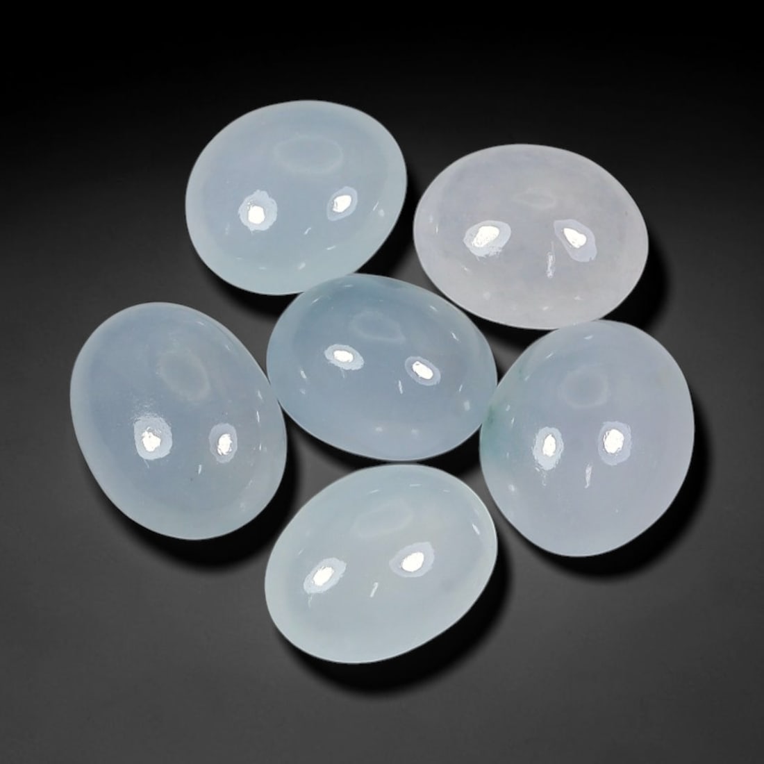 10.62ct Natural Burmese Type A Icy Grade Jadeite Jade Cabochon Loose Gemstone Lot, 44FJ: This natural Burmese Type A jadeite jade cabochon lot features attractive icy translucent body with smooth polished surfaces. Dimensions measure 9x7x3mm, sourced from Myanmar, these polished cabochons