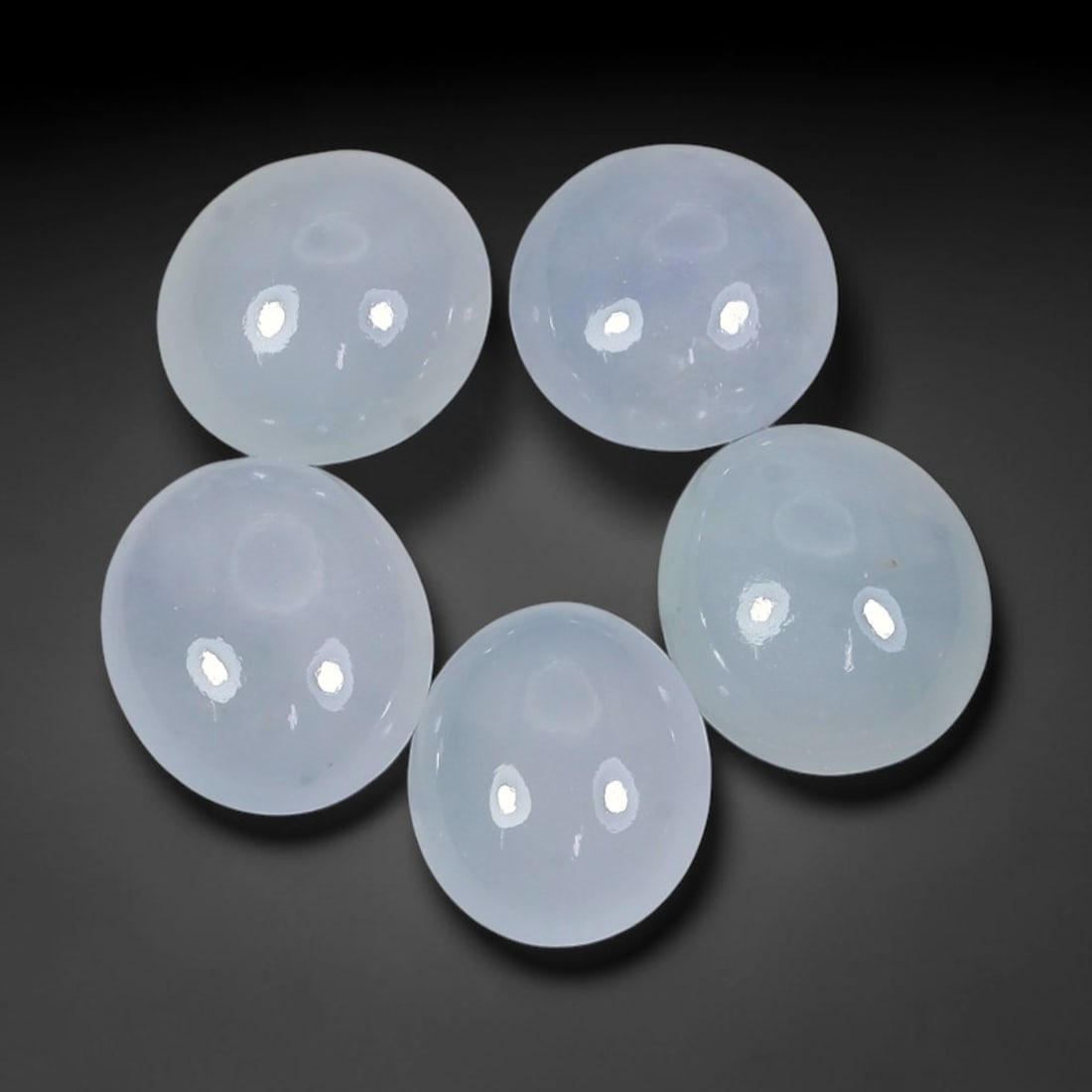 12.66ct Natural Burmese Type A Icy Grade Jadeite Jade Cabochon Loose Gemstone Lot, 40FJ: This natural Burmese Type A jadeite jade cabochon lot features attractive icy translucent body with smooth polished surfaces. Dimensions measure 10x8x4mm, sourced from Myanmar, these polished cabochon
