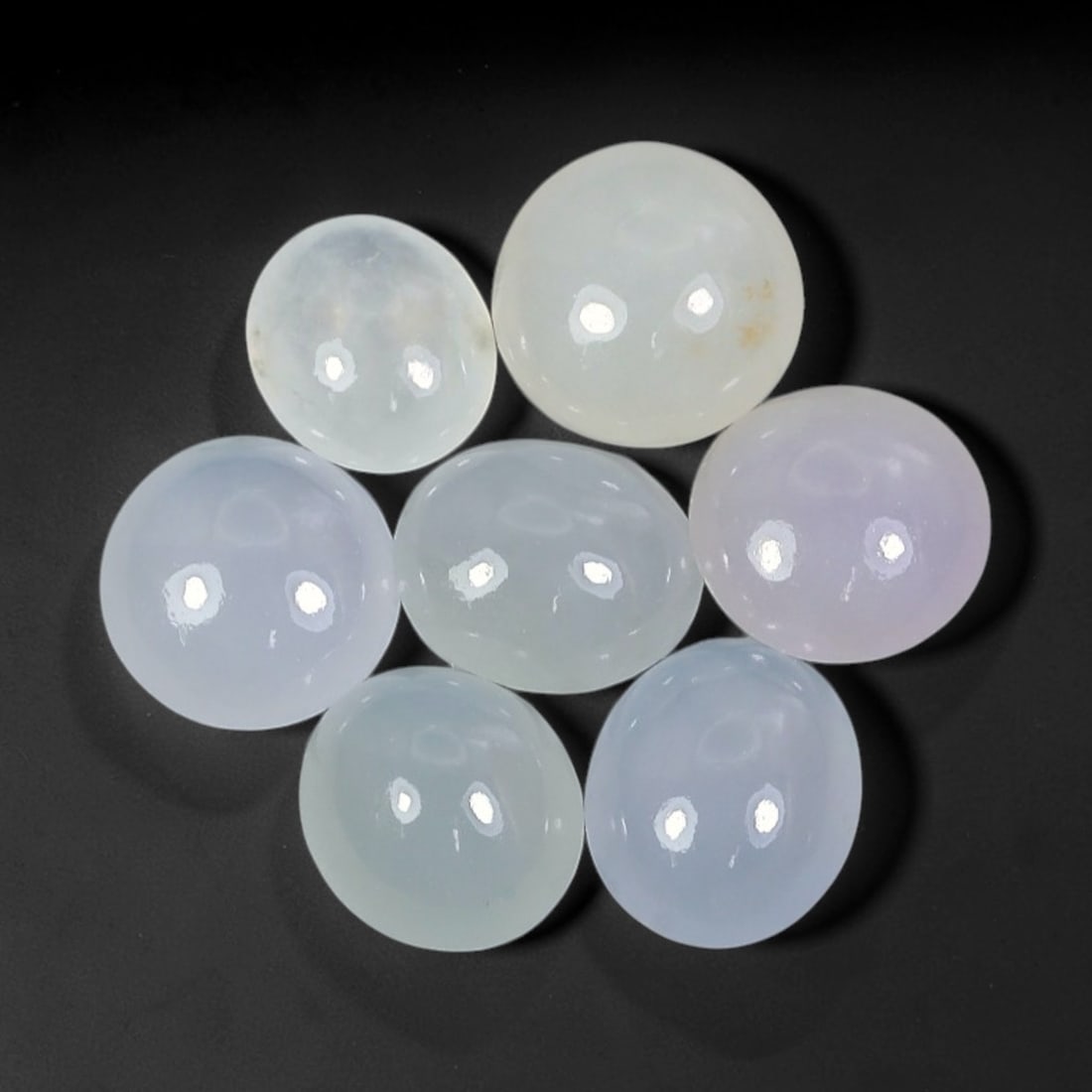 10.34ct Natural Burmese Type A Icy Grade Jadeite Jade Cabochon Loose Gemstone Lot, 39FJ: This natural Burmese Type A jadeite jade cabochon lot features attractive icy translucent body with smooth polished surfaces. Dimensions measure 8x4mm, sourced from Myanmar, these polished cabochons p
