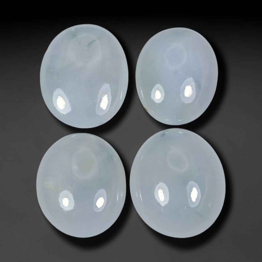 16.36ct Natural Burmese Type A Icy Grade Jadeite Jade Cabochon Loose Gemstone Lot, 37FJ: This natural Burmese Type A jadeite jade cabochon lot features attractive icy translucent body with smooth polished surfaces. Dimensions measure 13x11x4mm, sourced from Myanmar, these polished cabocho