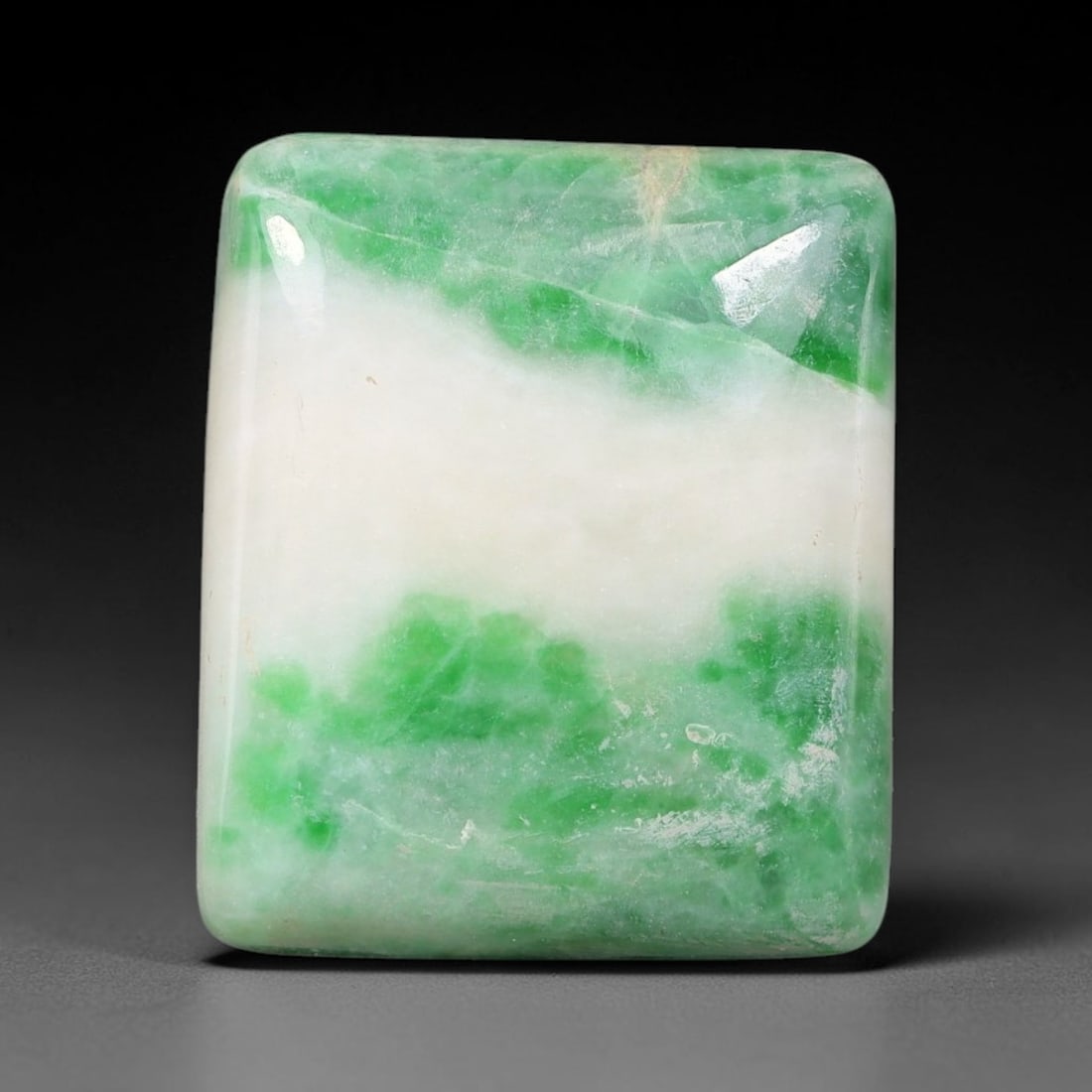 24ct Natural Burmese Type A Jadeite Jade Cabochon, 66FJ: This single loose natural Burmese Type A jadeite jade cabochon, fully untreated with no dyeing, bleaching or resin impregnation, this genuine Type A jade retains its all-natural crystalline structure 