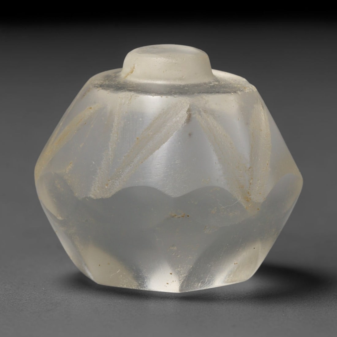 Ancient Medieval Mamluk Faceted Clear Glass Talisman Bead (1250-1517 CE), 65ED (1 of 1)