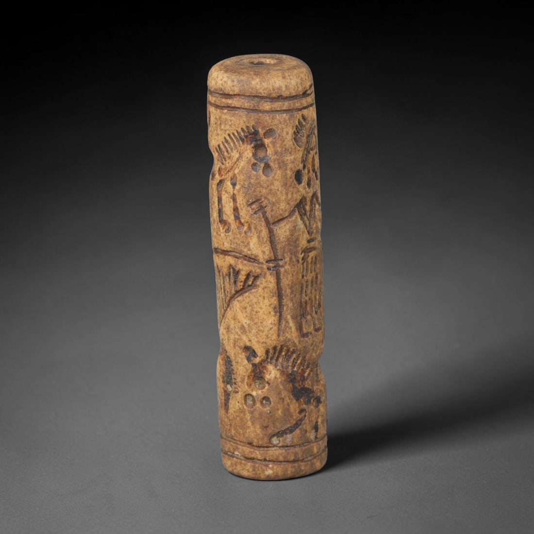 Ancient Mesopotamian Stone Cylinder Seal (c.2300-539 BCE), 71EF (1 of 2)