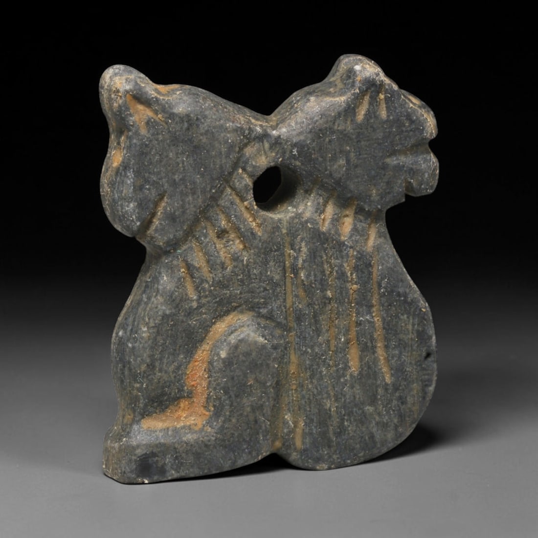 Ancient Bactrian Double Zoomorphic Head Amulet (250 BCE-200 CE), 55ED (1 of 1)