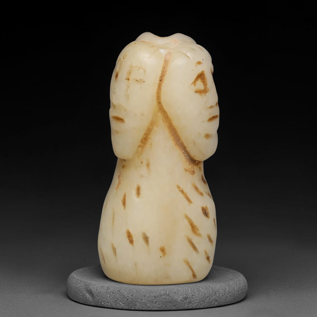 Ancient Bactrian Triple Head Amulet (250 BCE-200 CE), 15ED (1 of 2)
