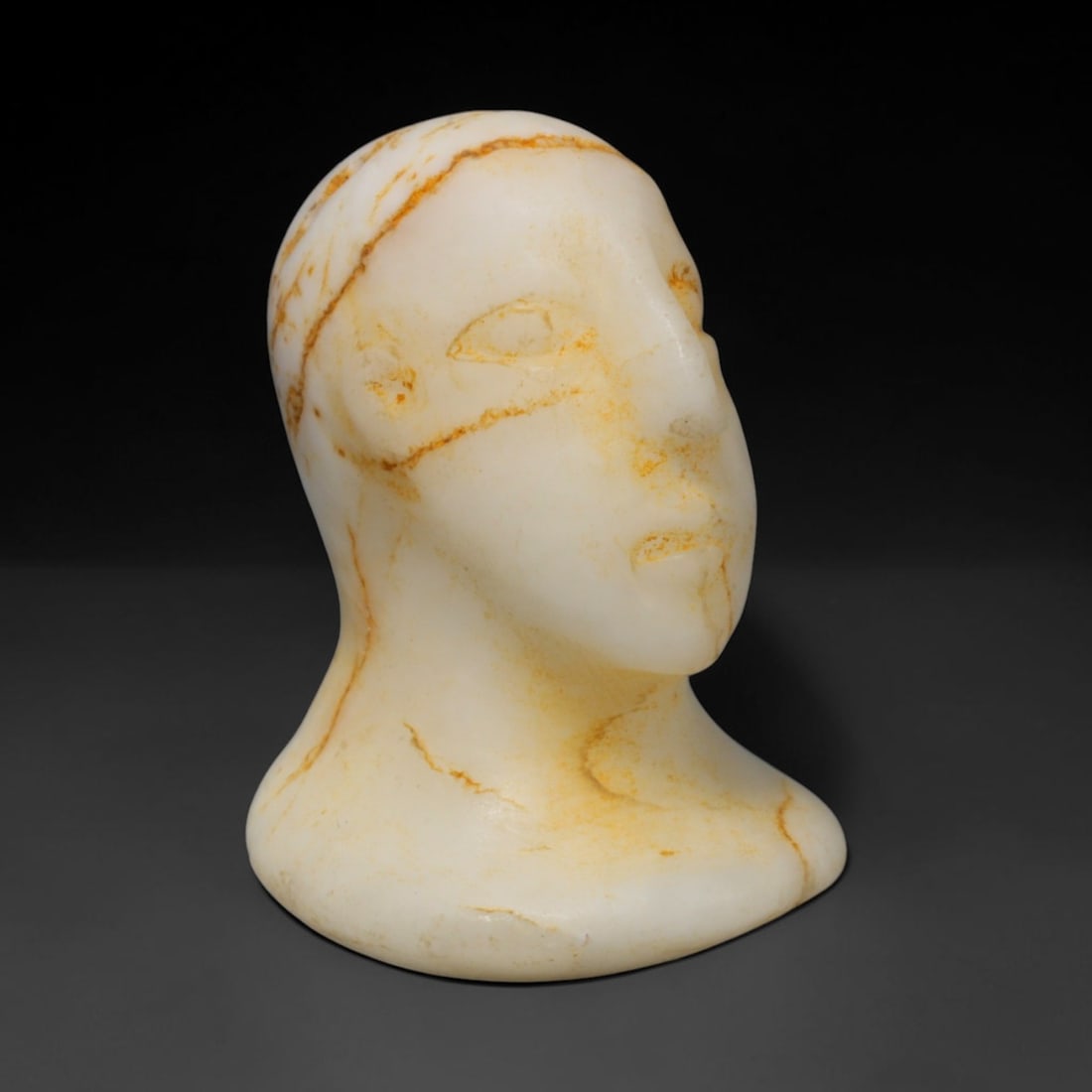 Ancient Bactrian Marble Idol Head (250 BCE-200 CE), 44ED (1 of 1)