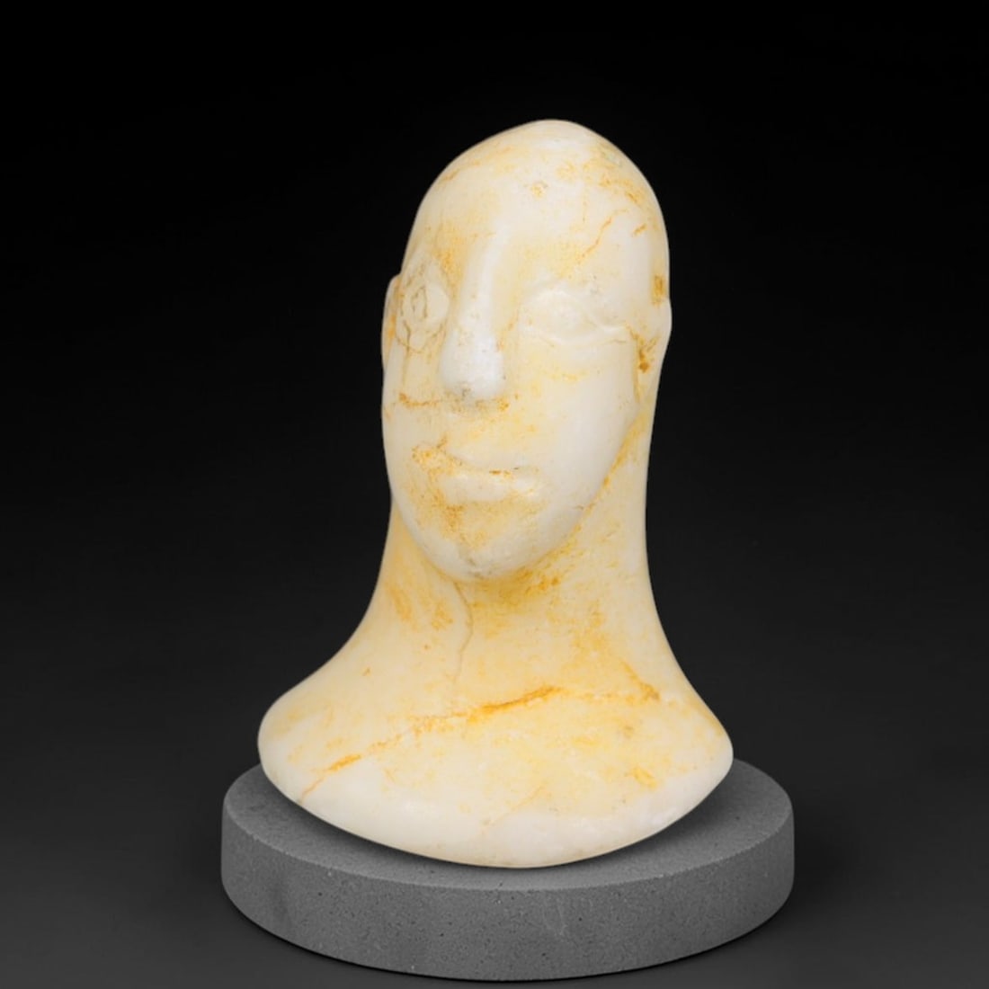 Ancient Bactrian Marble Idol Head (250 BCE-200 CE), 2EF (1 of 1)