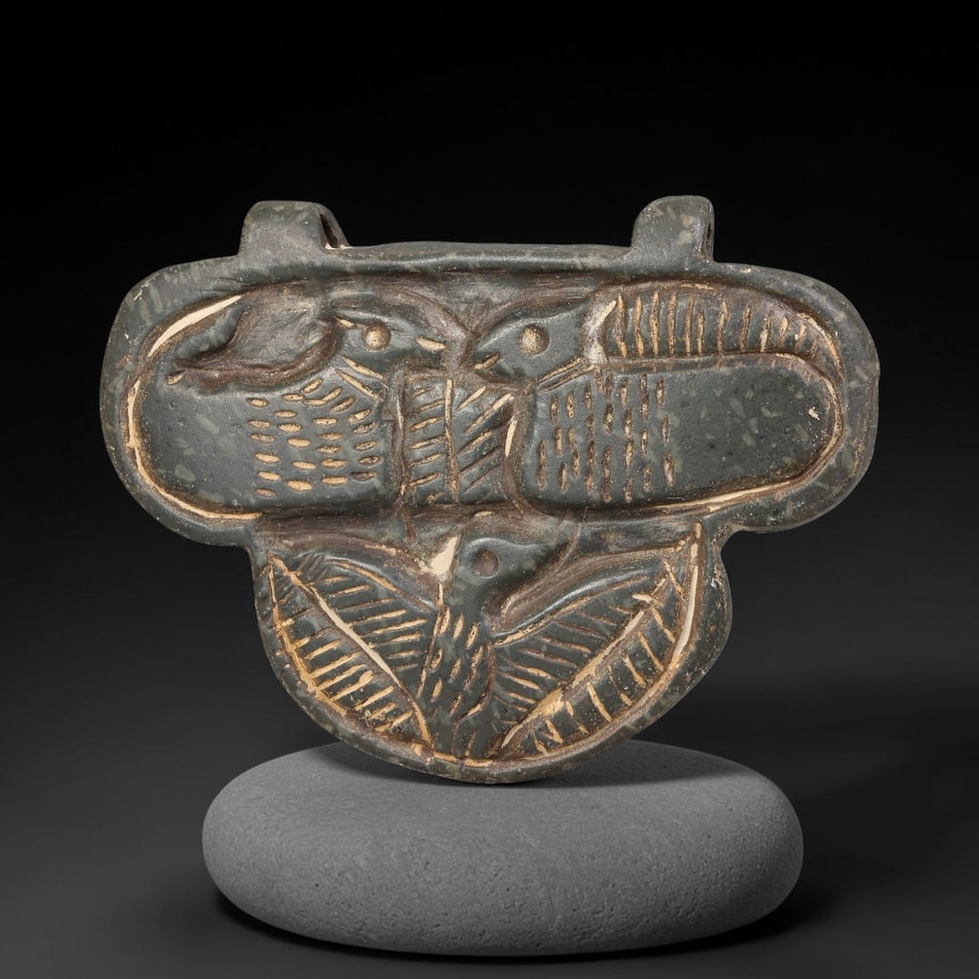 Ancient Syro-Hittite Dark Schist Zoomorphic Avian Amulet Pendant (1200-800 BCE), 30EF (1 of 1)