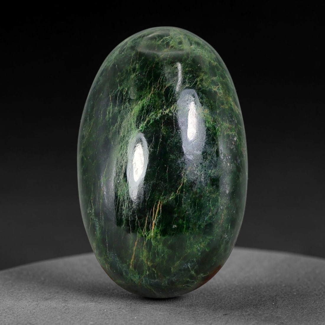 31.40ct Natural Burmese Type A Jadeite Jade Cabochon, 67FA: This single loose natural Burmese Type A jadeite jade cabochon, fully untreated with no dyeing, bleaching or resin impregnation, this genuine Type A jade retains its all-natural crystalline structure 