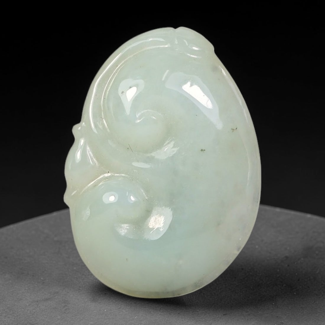 Natural Burmese Type A Jadeite Jade Hand Carved Pendant, 63BS: Artisan hand-carved untreated Burmese Type A jadeite jade pendant measuring 20x15 mm. Carefully sculpted with detailed relief craftsmanship and finished with a smooth glossy polish. Authentic Type A j