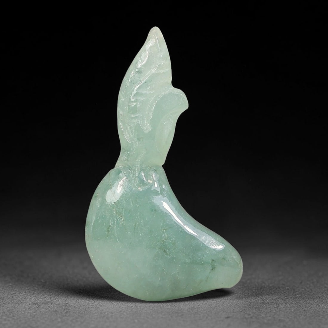 Natural Burmese Type A Jadeite Jade Hand Carved Pendant, 19BS: Artisan hand-carved untreated Burmese Type A jadeite jade pendant measuring 34x16 mm. Carefully sculpted with detailed relief craftsmanship and finished with a smooth glossy polish. Authentic Type A j